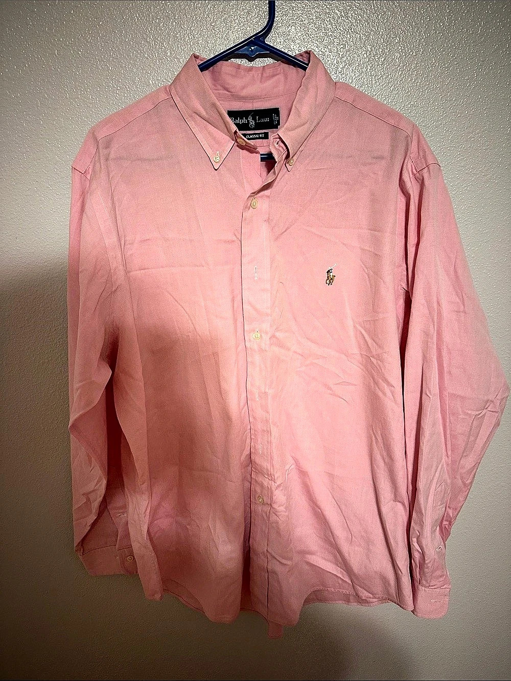 Ralph Lauren Classic Fit Pink Button Down Shirt Like New